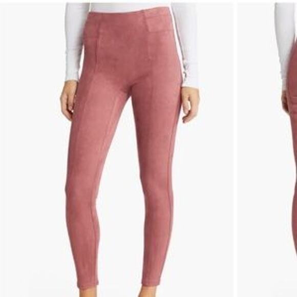 Spanx EUC Women's Faux Suede Leggings Pink/Mauve Size S - Picture 1 of 6